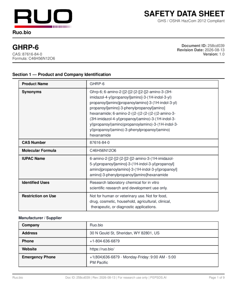 GHRP-6_SDS